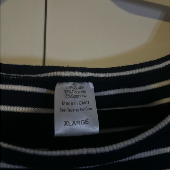 Navy blue and white stripe dress - Picture 2 of 2